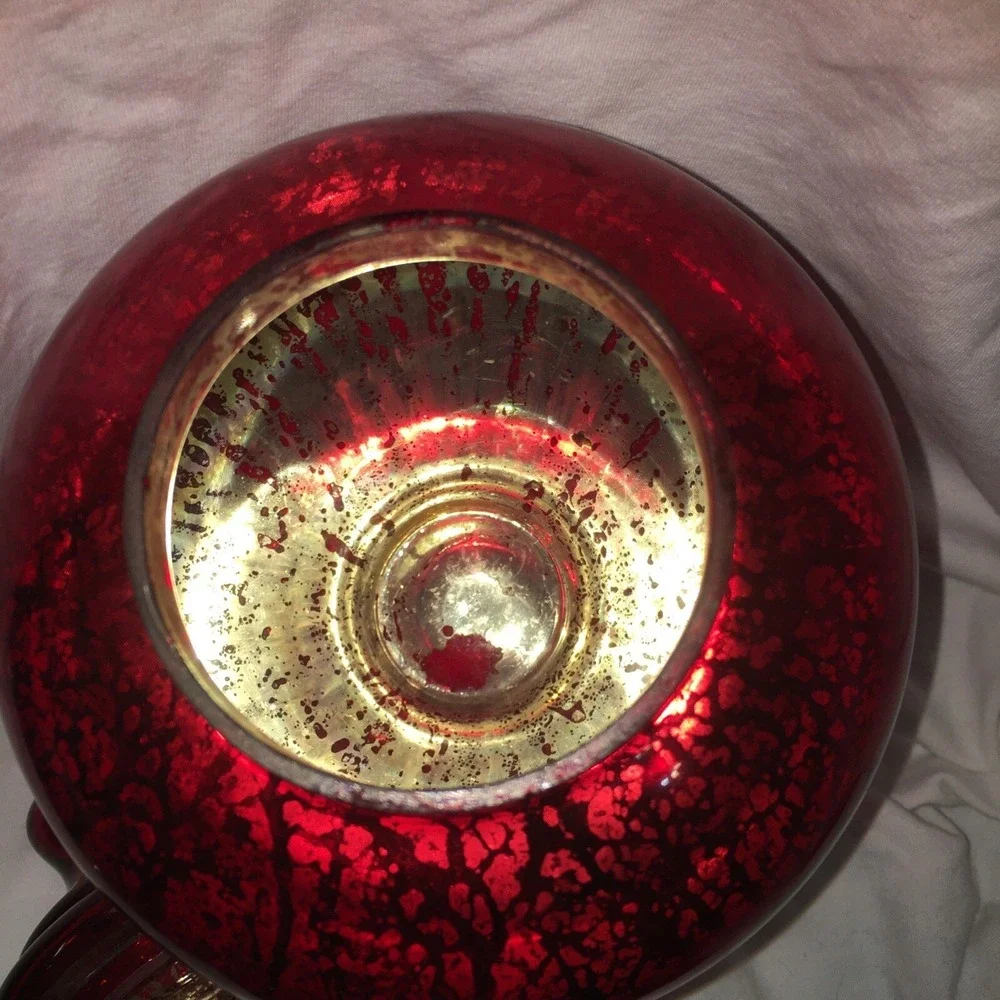 Red Mercury Glass Vase With Lid‎ Holiday Decor 9